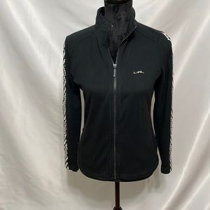 Ralph Lauren L-RL Active . Onyx zip up white   sleeve western design